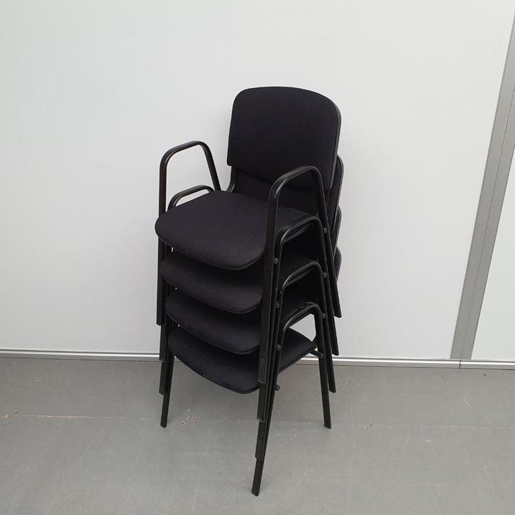 set 4 stuks Car kantinestoelen - nieuwe stof zwart, Huis en Inrichting, Stoelen, Nieuw, Stof, Zwart, Ophalen of Verzenden