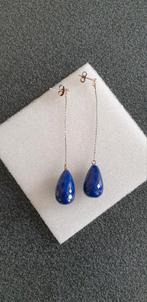 Lange oorbellen, zilver met lapis lazuli, Ophalen of Verzenden, Zo goed als nieuw, Zilver, Zilver