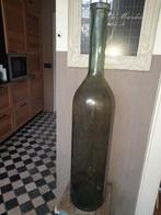 Grote groene glazen fles / vaas - 1 meter hoog, Ophalen, 75 cm of meer, Groen, Glas