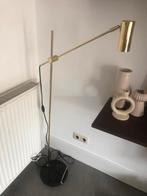 Gouden stalamp met marmeren voet, Ophalen, Zo goed als nieuw, Metaal, 100 tot 150 cm