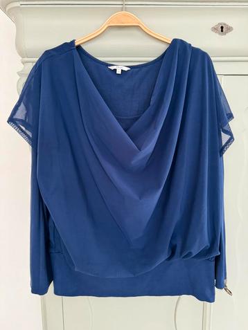 Kobalt blauwe waterval blouse top Miss Etam maat L beschikbaar voor biedingen