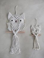 2 Handgeknoopt macramé uilen wandkleden, Verzenden, Nieuw