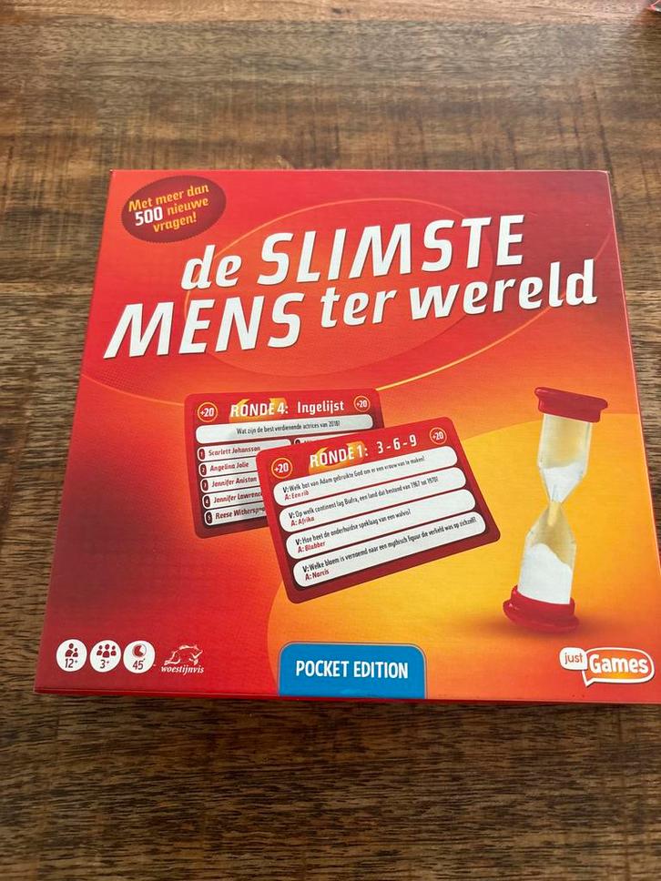 De Slimste Mens ter Wereld Pocket Edition - Quizspel, Hobby en Vrije tijd, Gezelschapsspellen | Bordspellen, Zo goed als nieuw