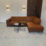 Gratis bezorging - cognac hoekbank - professioneel gereinigd, Huis en Inrichting, Banken | Bankstellen, 250 tot 300 cm, Hoekbank