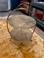Gouden etagère met 2 lagen, Huis en Inrichting, Woonaccessoires | Etagères, Ophalen, Zo goed als nieuw