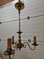 kroonluchter messing vintage, jaren 60, Huis en Inrichting, Lampen | Hanglampen, Ophalen of Verzenden, 'T Olde Gre-j, Info@toldegrej.nl
