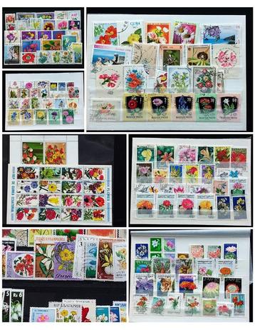 Wereldcollectie bloemenzegels – ca. 140 stuks, gestempeld beschikbaar voor biedingen