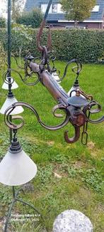 Vintage Smeedijzeren Lamoen  Hanglamp met 6 lampjes, Ophalen, Gebruikt, Minder dan 50 cm