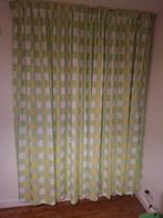 Gordijnen 2x 234x92cm groen/wit geblokt + Bijpassende Lamp, Ophalen, Wit, 150 tot 200 cm, 200 cm of meer