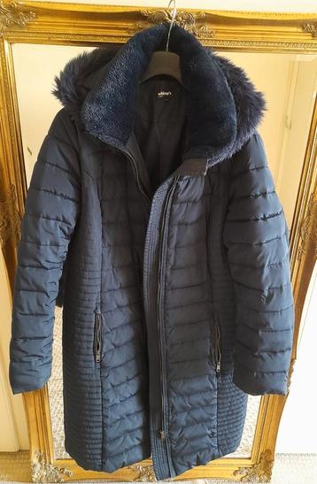 Donkerblauwe lange winter jas Whkmp's own. beschikbaar voor biedingen