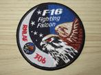 F-16 Fighting Falcon RNLAF 306 Squadron swirl patch wit, Verzamelen, Embleem of Badge, Nederland, Luchtmacht, Verzenden