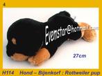 H114 Hond - Bijenkorf : Rottweiler pup zwart met bruin, Kinderen en Baby's, Speelgoed | Knuffels en Pluche, Hond, Zo goed als nieuw