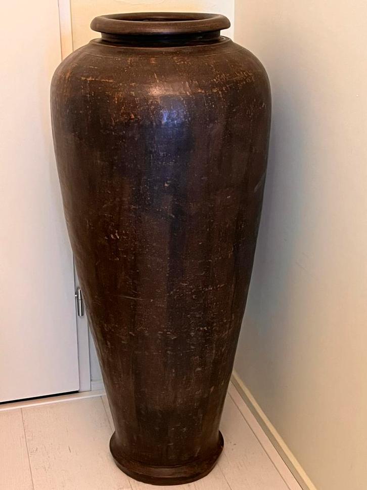 Prachtige grote Kruik bruin 102 cm. Hg., Huis en Inrichting, Woonaccessoires | Vazen, Zo goed als nieuw, Overige kleuren, 75 cm of meer