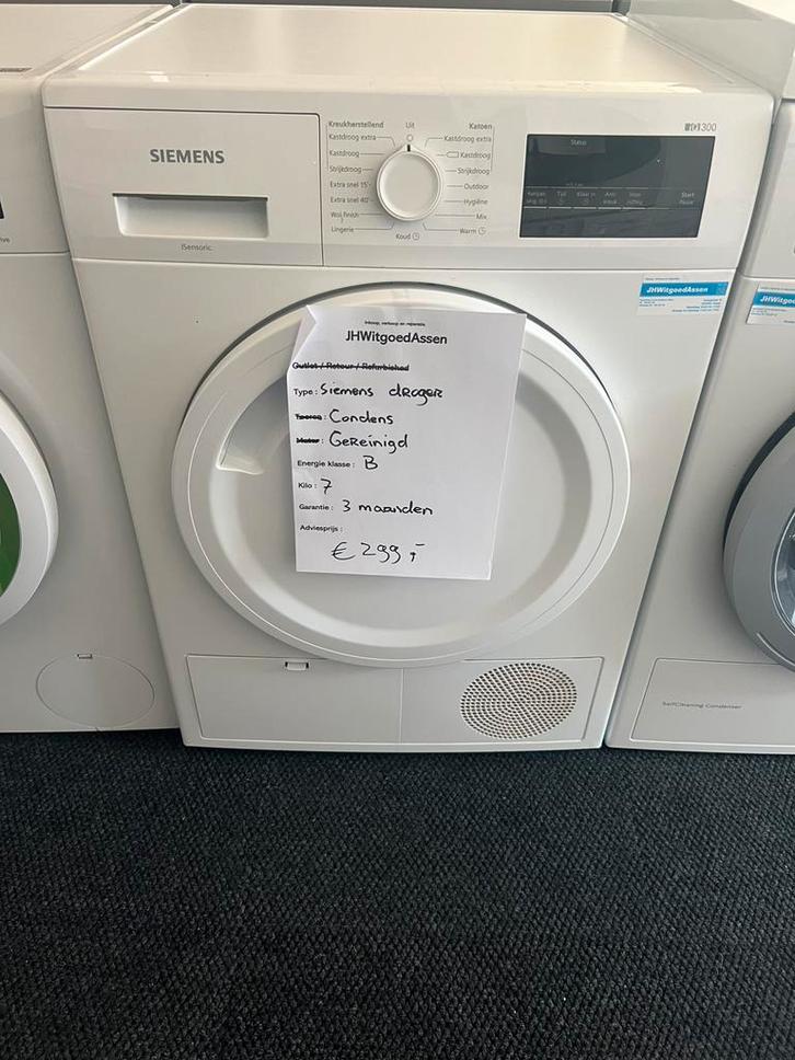 Siemens IQ300 condensdroger 7kg. 3 maanden garantie.., Witgoed en Apparatuur, Wasdrogers, Zo goed als nieuw, Condens, Voorlader