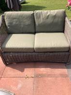 Tuinbank incl groene kussens, Tuin en Terras, Tuinsets en Loungesets, Ophalen, Gebruikt, Bank, 2 zitplaatsen