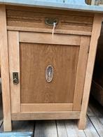 Frans eiken badkamermeubel met marmeren blad, Huis en Inrichting, Badkamer | Badkamermeubels, Ophalen, 25 tot 50 cm, 50 tot 100 cm