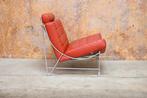 ZGANieuw! rode leren Leolux Volare design fauteuil, Leolux, Leolux, Design, 75 tot 100 cm