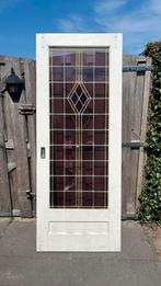 Ensuite deur en extra glas inlood raam, Doe-het-zelf en Verbouw, Deuren en Horren, Ophalen, 80 tot 100 cm, Binnendeur, 200 tot 215 cm