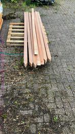 Hardhouten paal, glad geschaafd met v-groef 7 x 7 x 305, Ophalen, Nieuw, 250 cm of meer, Palen