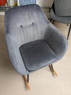 Grijze Schommelstoel met Stof, Ophalen, Hout, Eenpersoons, 150 tot 200 cm