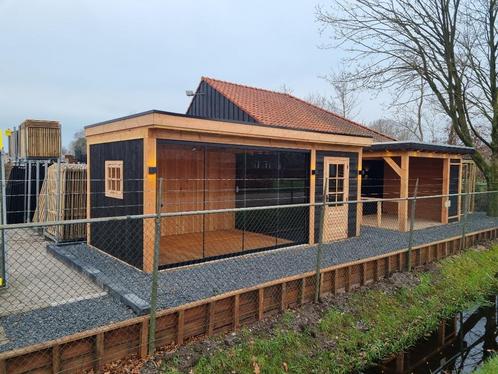 Douglas overkapping ”deluxe + opslag” in diverse afmetingen, Tuin en Terras, Overkappingen, Nieuw, Veranda, Ophalen