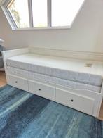 Ikea hemnes bed met 2 matrassen, Ophalen, Verstelbaar, Wit, Tweepersoons