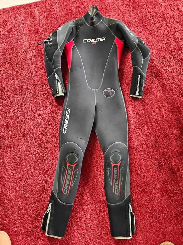 Cressi semi droog pak 7mm  maat S man, Watersport en Boten, Duiken, Zo goed als nieuw, Duikpak, Ophalen of Verzenden