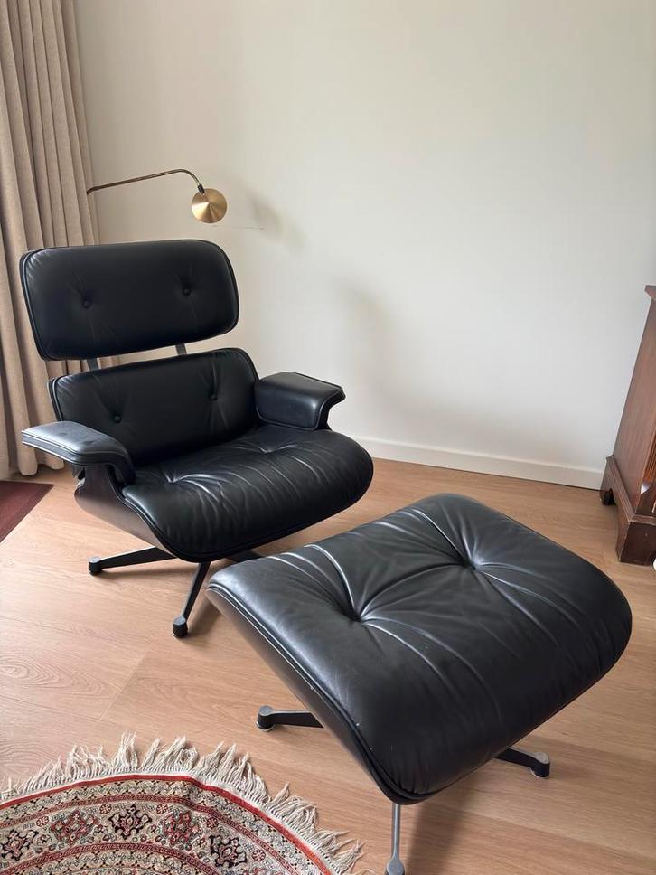 Originele Eames Lounge Chair & Ottoman, Huis en Inrichting, Fauteuils, Gebruikt, Hout, 75 tot 100 cm, Ophalen