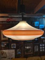 Vintage jaren 60 glazen Doria hanglamp, creme bruine, Ophalen, Vintage, ?, Minder dan 50 cm