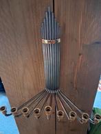 Verguld/Verzilverde 9-armige Chanoeka Kandelaar j70., Ophalen of Verzenden, Minder dan 25 cm