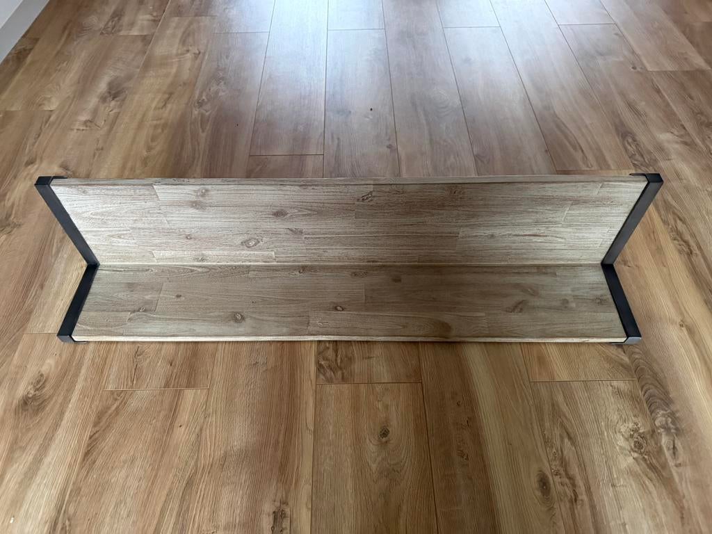 Wandplank | 110cm | Acaciahout + staal, Ophalen, Zo goed als nieuw