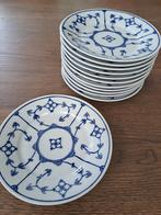 12 Gebaksbordjes Blauw Decor, Antiek en Kunst, Antiek | Keramiek en Aardewerk, Ophalen