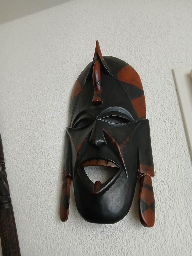 Afrikaans masker en masai speer, Antiek en Kunst, Ophalen