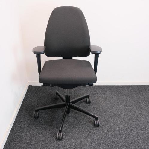 Dauphin, Bureaustoel, Zwart, grijs, geblokt, Huis en Inrichting, Bureaustoelen, Gebruikt, Bureaustoel, Zwart, Ergonomisch, Ophalen of Verzenden