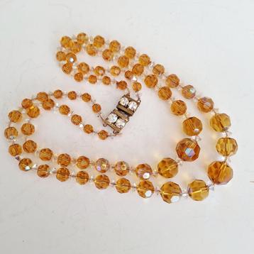 Schitterende vintage 2 rijen ketting, Tsjechië jaren 1950s beschikbaar voor biedingen