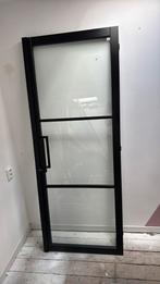 2x wood and glass door (201.5cm H x 78cm W), Ophalen, 80 tot 100 cm, Binnendeur, Zo goed als nieuw