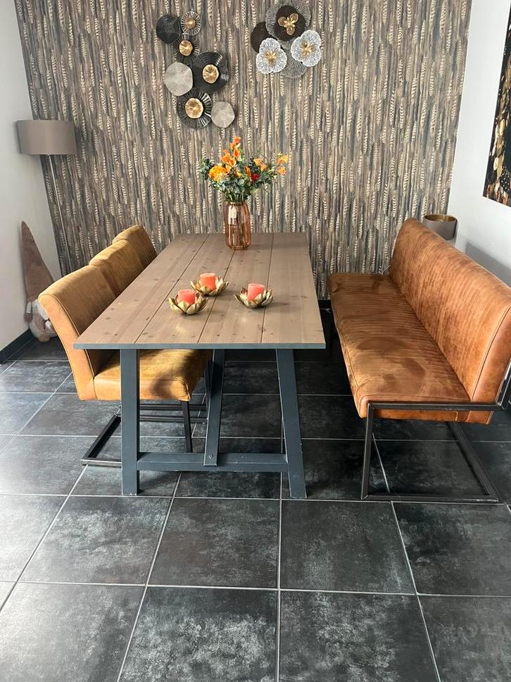 Eethoek incl bijpassende salontafel, Huis en Inrichting, Complete eetkamers, Gebruikt, 4 tot 6 stoelen, Ophalen of Verzenden