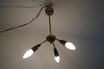 vintage hanglamp sputnik rockabilly drie lichtpunt messing beschikbaar voor biedingen