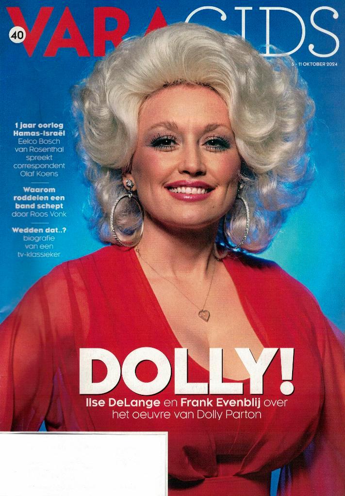 Dolly Parton in "VARA Gids" - 5 t/m 11 oktober 2024., Boeken, Tijdschriften en Kranten, Zo goed als nieuw, Muziek, Film of Tv