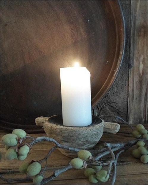 12455 K Oude kandelaar met oren, Antiek en Kunst, Antiek | Woonaccessoires, Verzenden