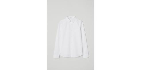 NIEUW Overhemd Blouse Bloesje H&M Easy Iron Wit 110, 116, Kinderen en Baby's, Kinderkleding | Maat 110, Nieuw, Jongen, Overhemd of Blouse