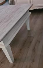Witte brocante salontafel, Gebruikt, Ophalen of Verzenden, Minder dan 50 cm, Rechthoekig