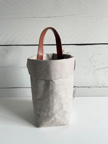 UASHMAMA Paper Bag met leren ophanglus - Grijs beschikbaar voor biedingen