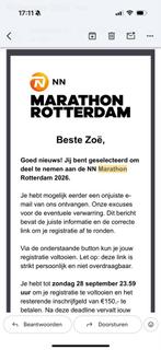 Kaartje marathon Rotterdam, incl. annuleringsverzekering, Tickets en Kaartjes, Eén persoon