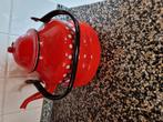 ROOD MET WITTE STIPPEN 🫖 EMAILLE BROCANTE FLUITKETEL, Antiek en Kunst, Antiek | Emaille, Ophalen of Verzenden