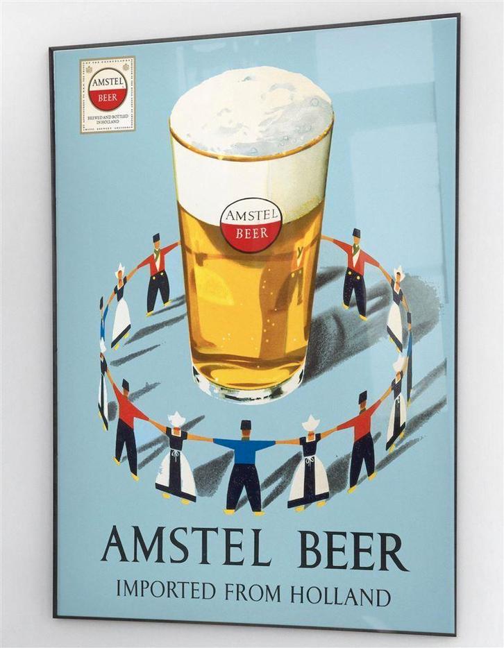 Amstel Bier USA Poster Reclame affiche, Verzamelen, Biermerken, Nieuw, Reclamebord, Plaat of Schild, Amstel, Ophalen of Verzenden