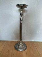 Metalen zilverkleurige kandelaar, Ophalen of Verzenden