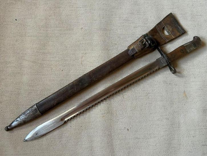 wo1 - Zwitserse zaagtandbajonet pionier Mod 1906, Verzamelen, Militaria | Algemeen, Landmacht, Mes of Dolk, Overige gebieden, Ophalen of Verzenden