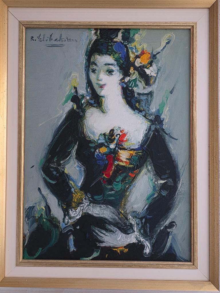 Schilderij van R.Elibekian " Danseres ", Ophalen of Verzenden