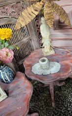 Shabby/Pink/Boho/India/Tafeltje/Bijzettafel, Antiek en Kunst, Ophalen of Verzenden
